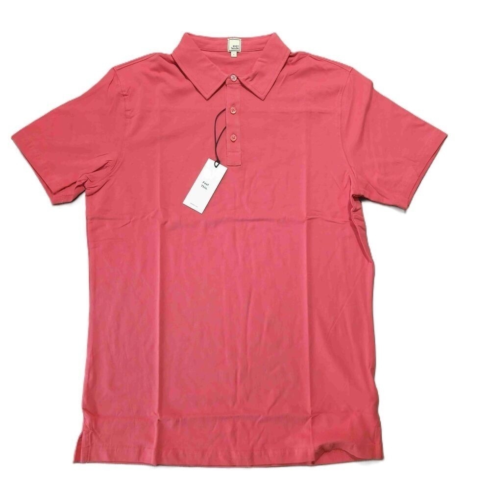 SWET TAILOR Mens Pink Polo Shirt Short Sleeve Large